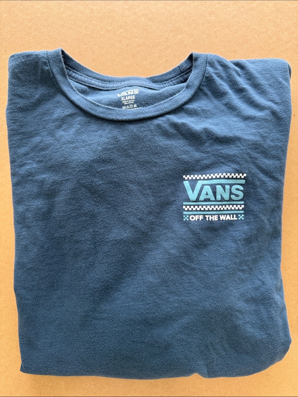 Vans Blue-Gray Tee with Logo - SIze XL